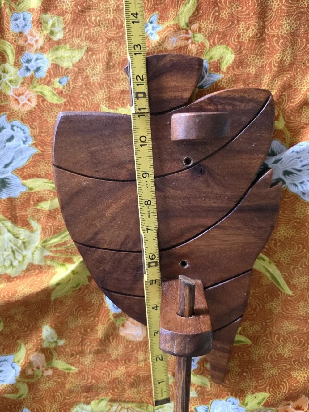 Vintage Hand-Carved Hardwood Angelfish Toilet Paper Holder - Island Decor